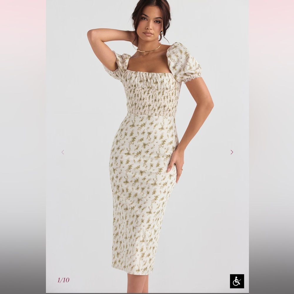 House of CB Belluci Floral Midi Bodycon Dress